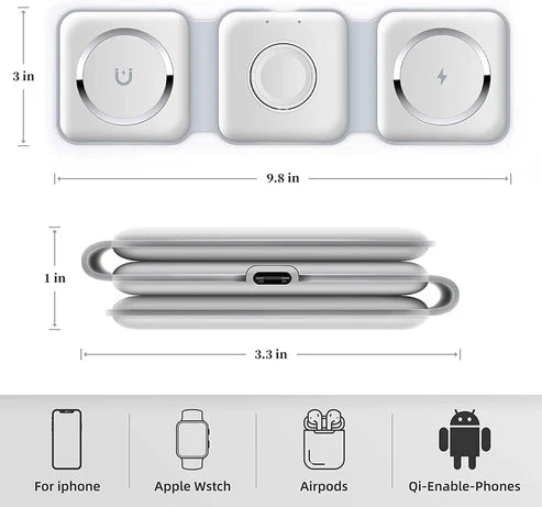 3 in 1 Wireless Charger Foldable Pad