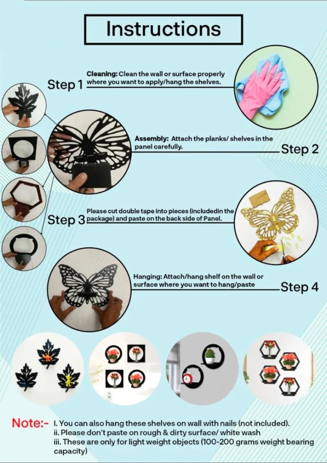 Decorating items for bedroom Wooden Wall Shelf