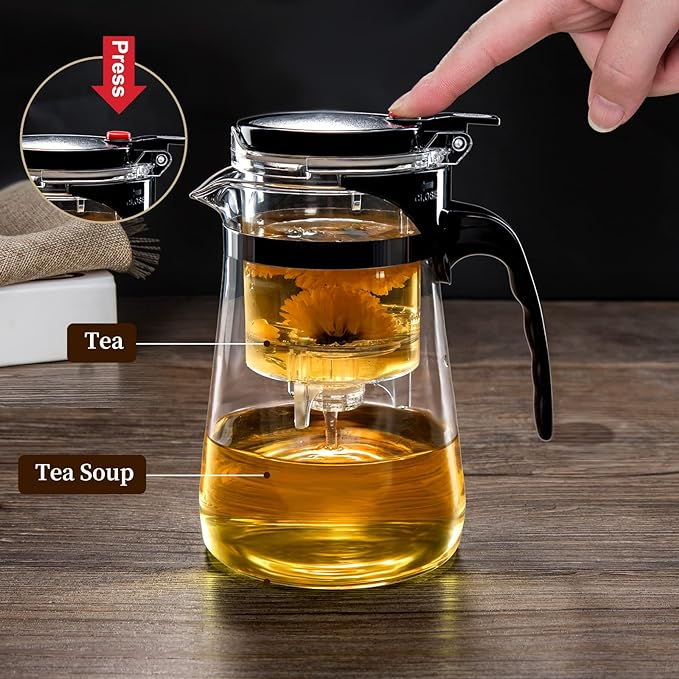 Tea Infuser Tea Pot Heat Resistant Glass (900ml)