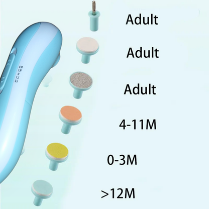 Baby Nail Trimmer with 6 Grinding Heads and LED Light