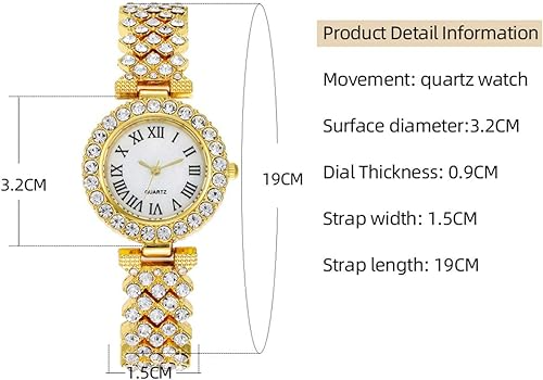 Rhinestone Steel Belt Woman Watch (without bracelet)