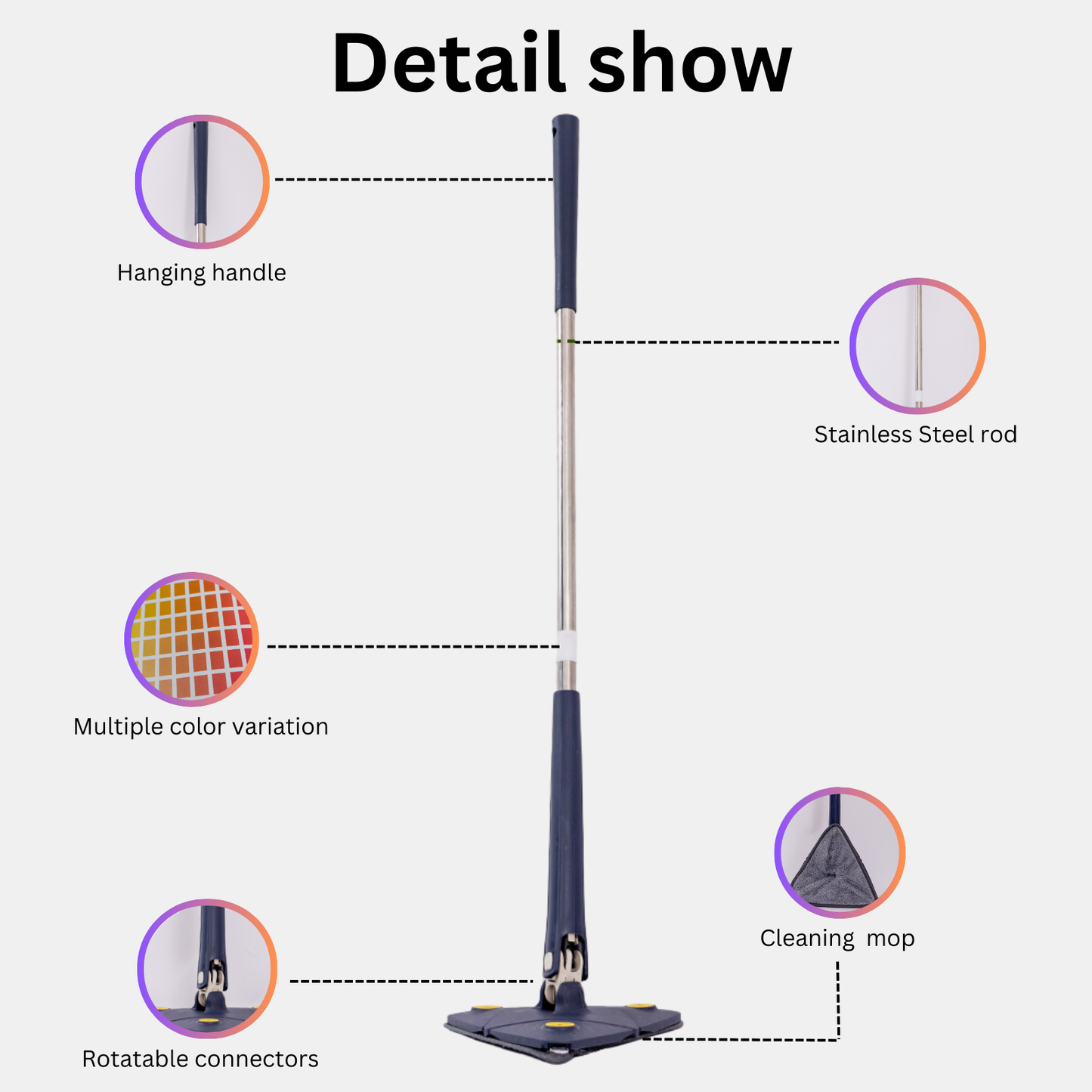 Adjustable 360° Rotatable Spin mop