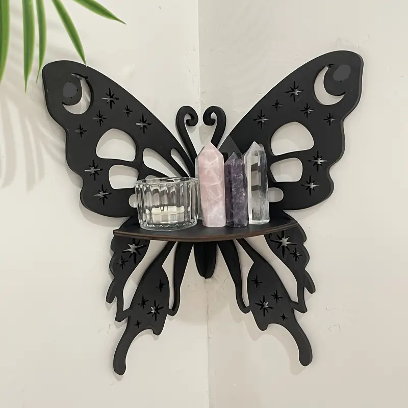 Corner Decorative Butterfly Wall Shelf (lamp is not with Shelf)