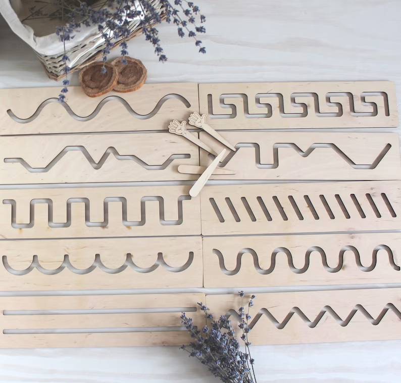 Kids Wooden Spiral Shapes