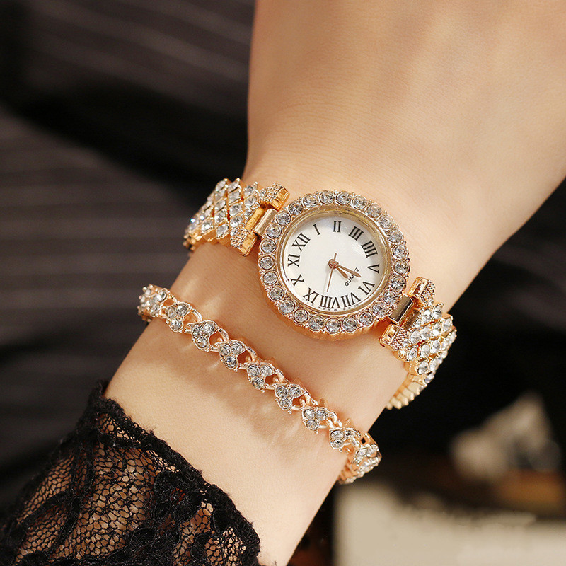 Rhinestone Steel Belt Woman Watch (without bracelet)