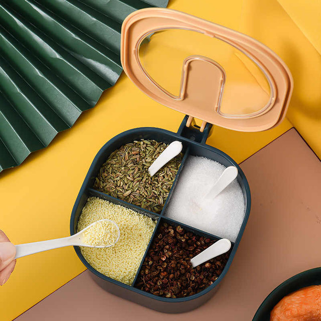 4 In 1 Masala Box Set and Spice Storage Pot