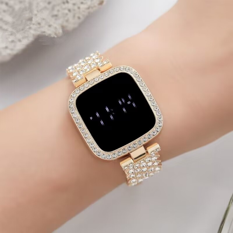 LED Watch Steel Chain Watches For Women