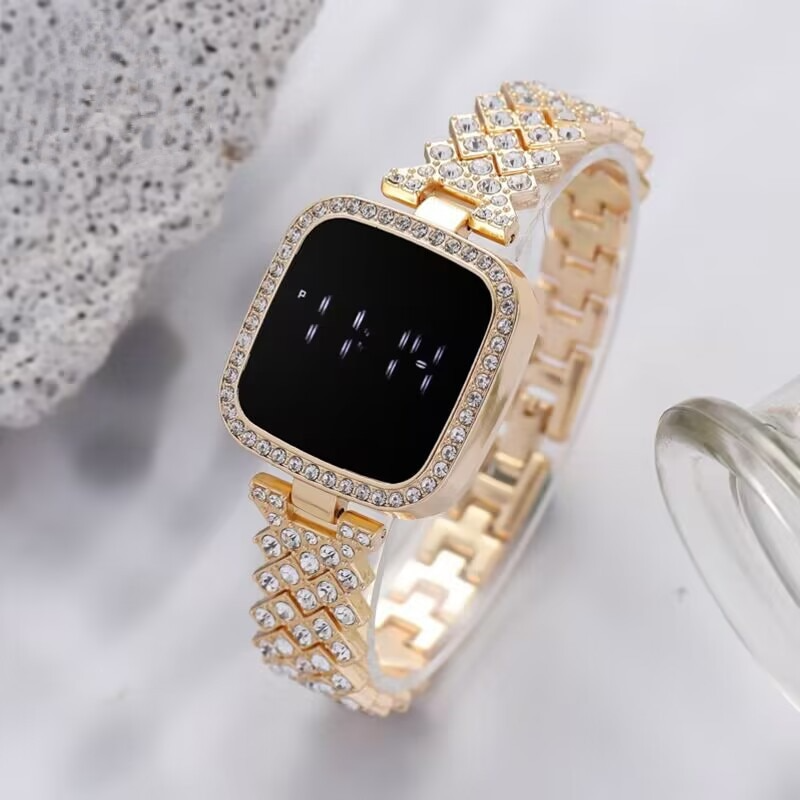 LED Watch Steel Chain Watches For Women